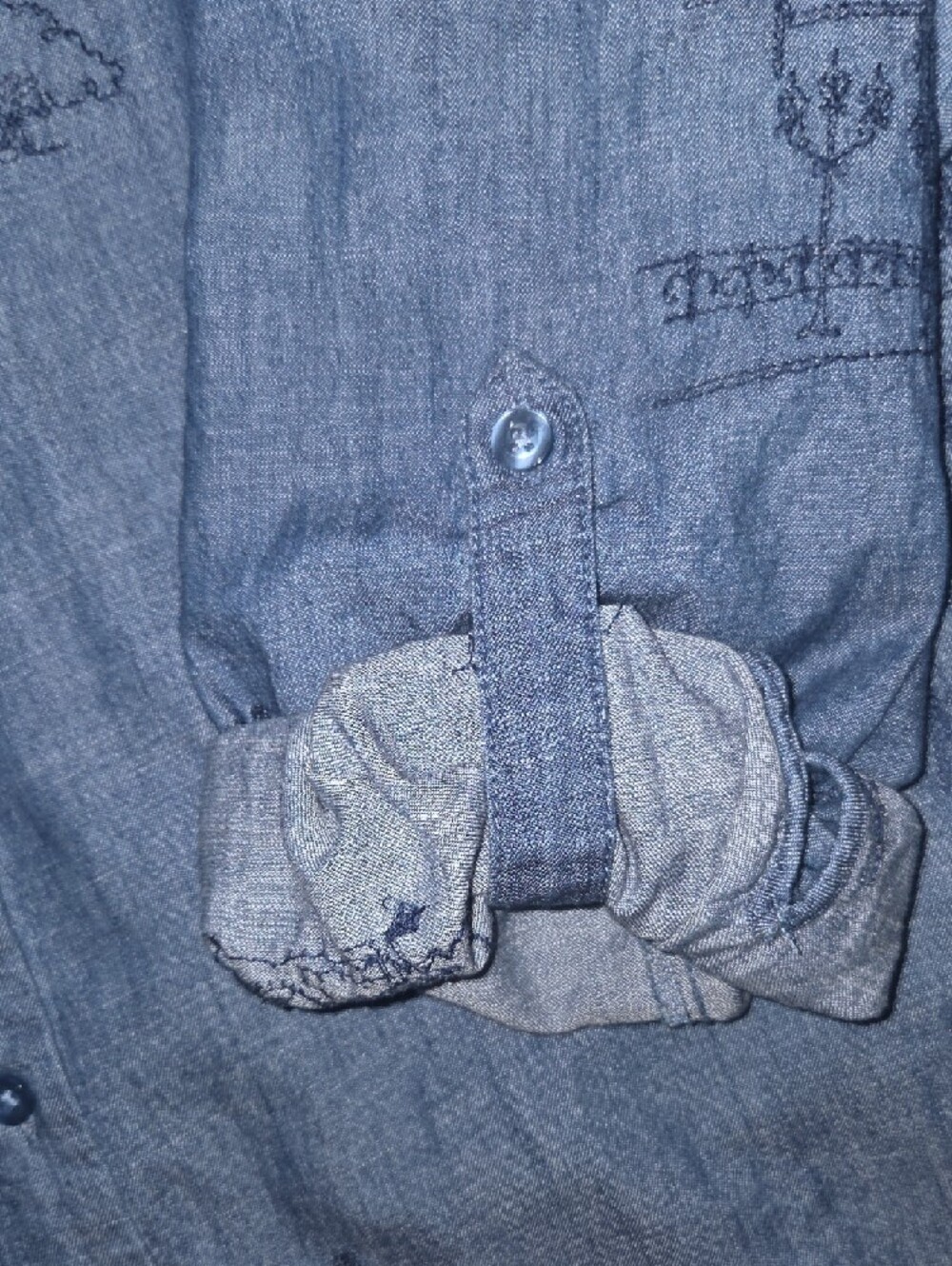 Blue Button Front Shirt - Picture 4 of 10